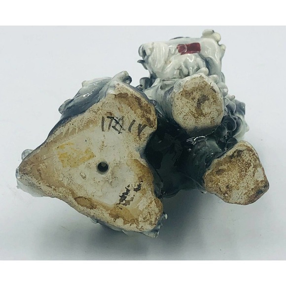 Vintage Spaghetti Dog Scruffy Terrier Pottery Hand Painted Italy 5" - Picture 7 of 9